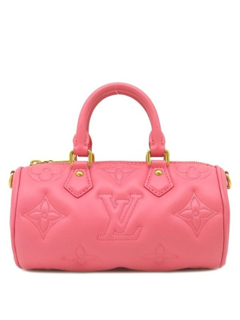 Louis Vuitton 2-Way Bag Papillon BB Leather Bubbleg Lambskin Dragon Fruit Gold